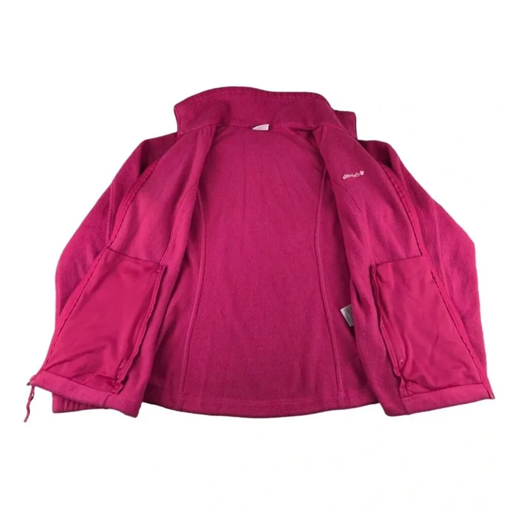 Columbia Womens‎ Fuchsia Long Sleeves Pocket Full Zip Fleece Jacket Size Medium